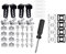 Dickly 61-teiliges Hockey-Helm-Reparatur-Set, Sicherungs-Hardware, Helm-Visier-Schrauben, Muttern, Wahsers-Reparatur-Set, Befestigungen für Fußball