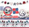 Obussgar Eishockey Geburtstag Dekorationen Eisparty Zubehör einschließlich Banner, Teller, Tortenaufsatz, Tassen, Servietten, Luftballons, Tischdecke - Serves 20 (A)