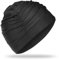 COMNICO Bonnet de Bain pour Femme, Bonnet de Bain Extra Large Bonnet Piscine Bonnet de Natation en Tissu Nylon Elastique Confortable pour Homme et Femme Confort Résistance Glissement Garde la Coiffure