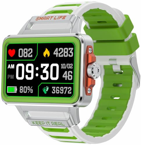 findtime Smartwatch Herren Damen mit Herzfrequenzmessung Schlaftracker Fitnessuhr NFC Musiksteuerung Message Reminder Spielen Militär Sportuhr Jugendliche Schrittzähler Armbanduhr für iOS Android