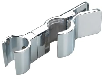WENKO Brausegleiter Metall, Duschkopfhalterung universal, passend für 19-25 mm Stangen, zum Klemmen, Chrom