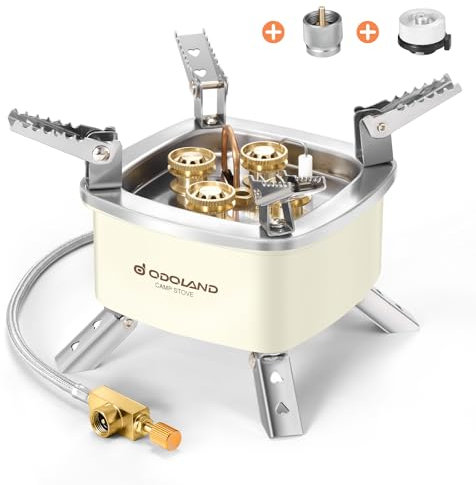 Odoland 4000W Camping Stove,Adjustable Lightweight Backpacking Stove, Portable Camp Propane Stove with EVA box for Outdoor Camping Hiking, Picnic