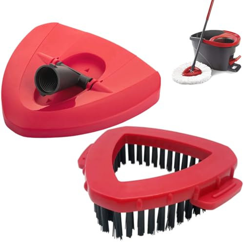 FiTspi Paquete de 2 cepillos de repuesto para fregona giratoria Vileda / O-Cedar EasyWring, base de trapeador giratorio, accesorio triangular, piezas de tela