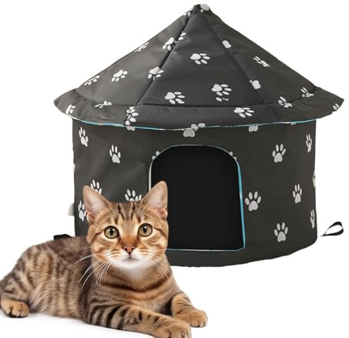 Casetta Per Gatti Per Esterniz, Diametro 40, Altezza 41 Casa Per Gatti, M Casa Per Gatti All'aperto Resistente All'inverno, Casetta Per Gatto Adatto A Cani E Gatti Di Peso Inferiore A 15 Libbre