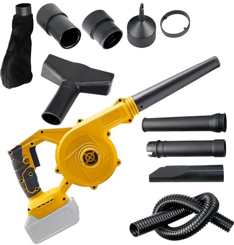 Cordless Leaf Blower and Vacuum Compatible with Dewalt 18V 20V Battery, Handheld Electric Jobsite Air Blower Powerful for Garden Leaves Grass Cuttings Lawn Care Yard (NO Battery)