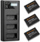 K&F Concept LP-E17 Batterie et LCD Chargeur à Trois Slot 3 X 1250mAh Batterie Compatible avec Canon EOS RP, EOS R10, EOS R8, EOS R50, Rebel T8i, T7i, T6i, Canon SL2, SL3, EOS 77D, EOS 750D