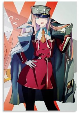 ZBSXLBNG Darling in The Franxx Zero Two Poster Dekorative Malerei Leinwand Wandkunst Wohnzimmer Poster Schlafzimmer Malerei 12x18inch(30x45cm)