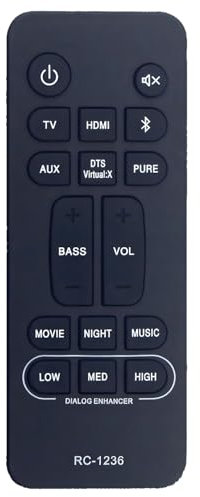 RC-1236 Replacement Remote for Denon Soundbar DHT-S216H DHTS216H DHT-S216 DHTS216 DHT-S517