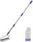 Gartenrechen mit Stiel 183 cm, Rasenrechen 14 Zähnen Gartenharke aus Metall Laubrechen Gartengerät zum Jäten, düngen, Gartenrechen für Rasen und Blätter