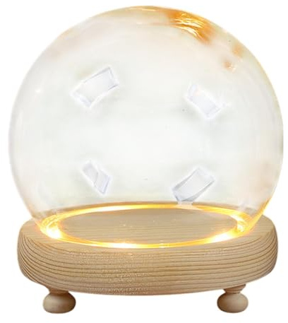 Display-Kuppel mit Holzsockel, Tisch-Vitrine, Abdeckung, Behälter, DIY-Ornament, staubdicht, Puppenhaus, Glas-Cloche-Kuppel, 20 cm
