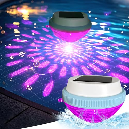 Poolbeleuchtung, Poolbeleuchtung Solar RGB Farbwechsel IPX6 Wasserdichte, Schwimmende poolbeleuchtung 8-10 Stunden Beleuchtung, Teichbeleuchtung Whirlpool Beleuchtung Für Schwimmbad, Brunnen (B)