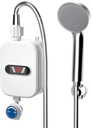 Instant Electric Water Heater, Shower Heater Set, Hot WaterHeater with Display, Instant Water-Heater, Waterproof Electric WaterHeater for Bathroom, Kitchen Sink, Outdoor Shower Camping