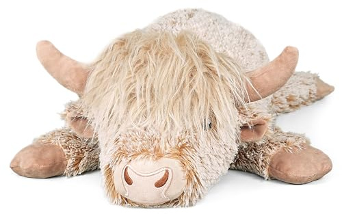 Dutioavg 3.5Lbs Weighted Stuffed Animals Microwave Highland Cow Plush with Removable Heating Pad，23 Unscented Heatable & Coolable Highland Cow Cute Warm Gifts for Kids and Adults