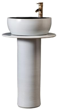 Freistehend Home Badezimmer Standwaschbecken mit Wasserhahn und Abfluss Keramik modern