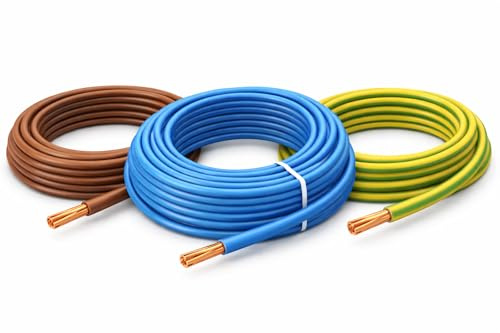 2.5mm 6491x Single Core Conduit Cable |Blue & Brown & Green/Yellow 5m Length PVC Stranded | BASEC Approved