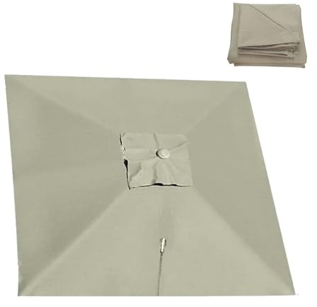 RTVGNSZSJL Auvent De Parapluie Déporté Carré Toile De Rechange Parasol De Jardin 8 Baleines 3x3m Couverture De Rechange pour Parasol Piscine Jardin Marché(Taupe,3x3m (9.8x9.8ft))