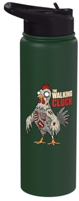 The Walking Cluck Zombie Chicken Funny Halloween Stainless Steel Insulated Water Bottle