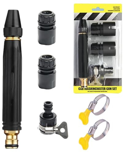 Heavy Duty Adjustable Twist Hose Nozzle Jet Sweeper Nozzle,High Pressure Hose Nozzle,Garden Hose Pressure Washer,Powerful High-Pressure Home Car Wash & Garden Sprayer (1 Set)