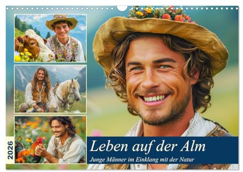 Leben auf der Alm. Junge Männer im Einklang mit der Natur (Wandkalender 2026 DIN A3 quer), CALVENDO Monatskalender: Gute Laune und Freiheit in der Bergwelt (CALVENDO Menschen)