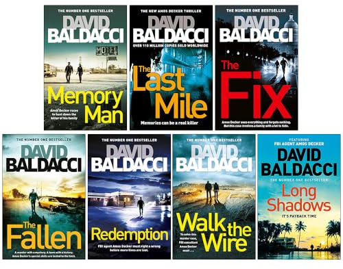 David Baldacci Amos Decker Series 7 Books Collection Set (Memory Man, The Last Mile, The Fix, The Fallen, Redemption & More)