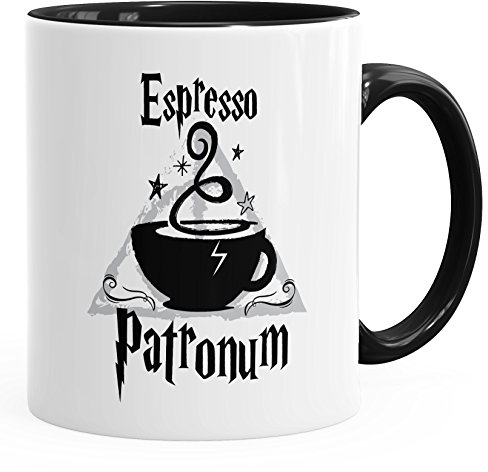 MoonWorks Kaffee-Tasse Espresso Patronum Teetasse Keramiktasse schwarz Unisize