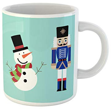 Awowee Tasse à café en céramique avec motif de ballet Casse-noisette et bonhomme de neige - Cadeau idéal ou souvenir pour la famille, les amis, les collègues de travail - 325 ml