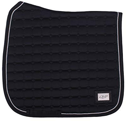 QHP Schabracke Glitz Quadratsteppung doppelte Zierkordel, Glitzer-Patch (Warmblut VS, Schwarz)