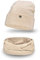 PaMaMi Damen 2 -teiliges Set (Mütze, Loop-Schal) | Beige | Gr. 55-58 cm | Atmungsaktive Mütze mit Umschlag und wärmender Loop-Schal in Strickjersey-Optik