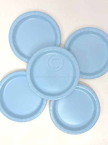 Beautiful Balloons 40 x Baby Blue Paper Party Plates