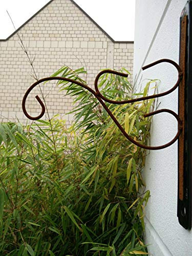 Zen Man - Supporto da Parete per fioriera da Giardino, Effetto ruggine, 35 x 30 cm
