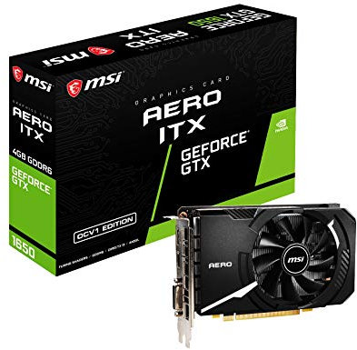 MSI Gaming GeForce GTX 1650 128 Bits HDMI/DP/DVI 4 Go GDRR6 HDCP Support DirectX 12 VR Ready ITX Carte Graphique (GTX 1650 D6 Aero ITX OCV1) (G165D6AIC1)