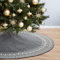 Dremisland Jupe Sapin de Noël 90cm, Tricotée avec Flocon de Neige, Épais Décorations Rustiques, Tapis Couvre Pied d'Arbre pour Vacances (Gris)