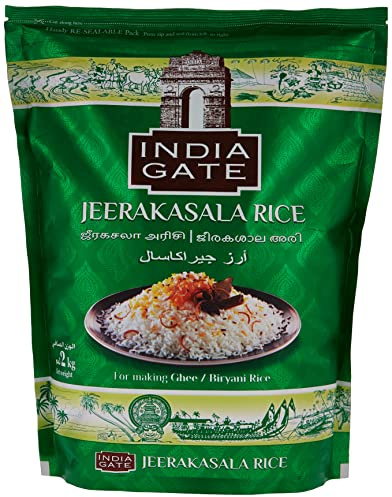 India Gate Jeerakasala Reis: Genießen Sie die aromatische Köstlichkeit von Keralas Aromen (2Kg)