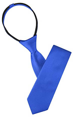 Allegra K Herren Skinny Vorgebunden Einfarbig Reißverschluss Krawatten Hals Verstellbarer Riemen Hochzeit Bräutigam Krawatte, Königsblau, Einheitsgröße