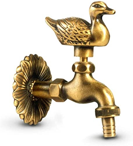 Grifo de jardín decorativo con forma de pato con conexión para manguera