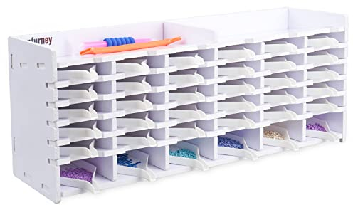 Sanfurney 36 Slots Diamond Painting Tray Tower Organizer with Drill Pen Holder, Multi-Boot Plates Storage Rack, Diamond Painting Accessories Kits, Gift for Adults DIY Craft Arts (36 Trays Included)