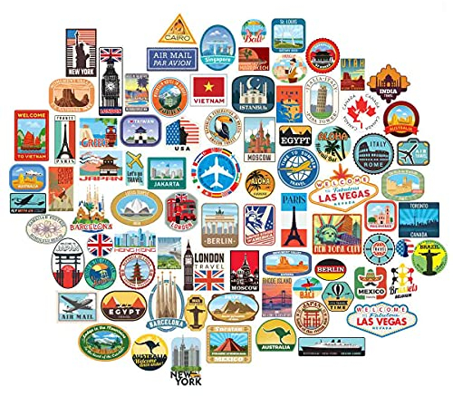 Luggage Stickers 90x Suitcase Travel Pack Laptop Vinyl Water Bottle Fridge Decorative Skateboard Kids Cool Scrapbook Sticker car Aesthetic Decals Helmet Bicycle Bike Vintage Retro Funny Graffiti Bomb