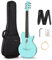 Enya Nova Go 1/2 Guitarra-Acústica - Azul 35 Fibra de Carbono Corte Bajo Guitarra Con Funda Correa para Cuerdas y Paño de Limpieza para Niños Adultos Principiantes Viajes Escolares en Casa