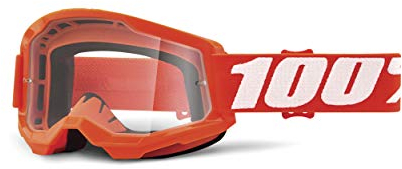 100% Unbekannt Strata 2 Motocross- und Mountainbike-Schutzbrille – MX und MTB Racing Schutzbrille (orange – klare Gläser), 50027-00005, Einheitsgröße