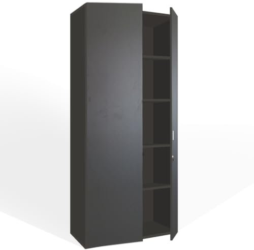 OFILIKE. Armario de Madera con 5 Estantes y 2 Puertas. para Garaje, Oficina, Estudio. (Gris Grafito)