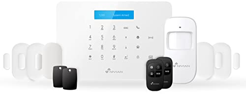 Nivian - Sistema de Alarma para Casa y Negocios Sin Cuotas Mensuales | Kit de Alarma WiFi/gsm | Control Remoto a través de App Tuya | Fácil Instalación Sin Cables | hasta 60 detectores