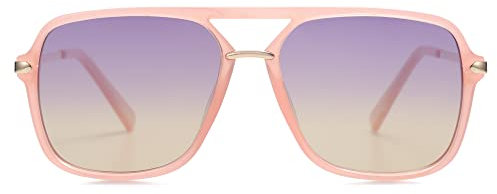 SOJOS Retro Sonnenbrille für Damen Herren,Polycarbonat Linse, Trendy Rechteckige Sonnenbrille 90er Jahre Schatten SJ2229 Black Yellow