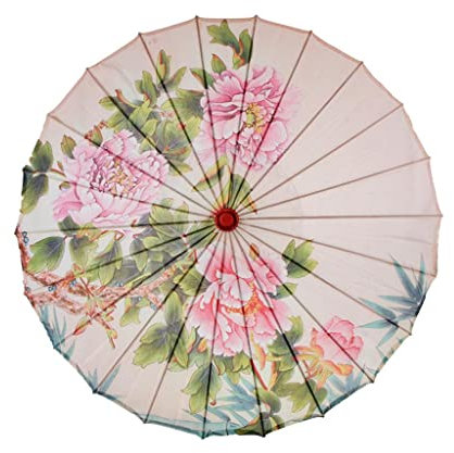 Milageto Klassischer Chinesischer Regenschirm, Seiden, Orientalischer Sonnenschirm, Tanzender Performer, Cosplay Zubehör, Hochzeitsrequisite, D
