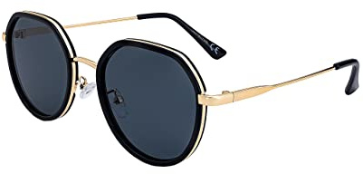 SQUAD Sonnenbrille Für Damen Rund Größe Klein Retro Metall Erwachsene Mit Brillenetui