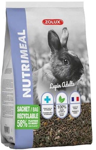 zolux - Alimentation Granulés Lapin Nain Adulte de 6 Mois et + nutrimeal 800g