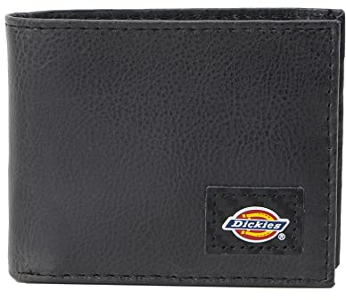 Dickies Herren Leder Slimfold Classic Capacity Wallet Schwarz, Schwarz, Dickies Herren Leder Bifold Slimfold Classic Capacity Wallet Schwarz
