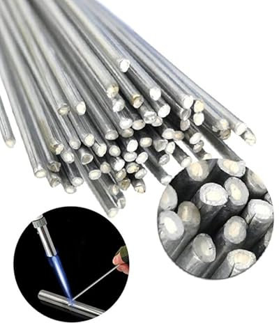 LinaLife 50x Aluminium Welding Rod Low Temp Flux-Cored Repair Alloy Fix Easy Brazing Wire Diameter: 2mm 33cm Universal Low Temperature Welding Cored Wire Multipurpose Copper Aluminum Repair Rods