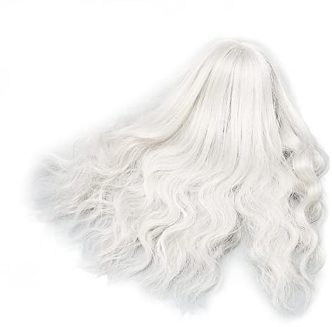 DIY-Puppen-Perücke, Perücke, Puppenhaar-Perücken, Langes Tiefes Puppenhaar, BJD-Puppen-Perücke, BJD-Puppen-Perücke, Haar, Langes Haar, Ersatz für BJD-Puppen (Silber grau)