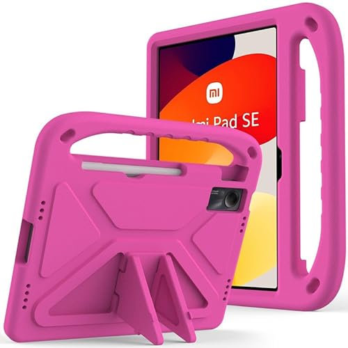Funda Infantil para Xiaomi Redmi Pad SE de 11 Pulgadas (2023), Espuma EVA, Ligera, a Prueba de Golpes, Duradera, Funda de Tableta con asa y Soporte para niños, Rosa
