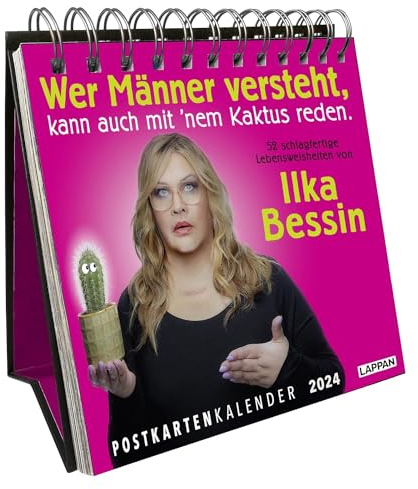 Harenberg Der Ilka Bessin - Kalender 2024 - Lappan-Verlag - Wochenkalender - Postkartenkalender mit 52 schlagfertigen Lebensweisheiten - 17 cm x 18 cm